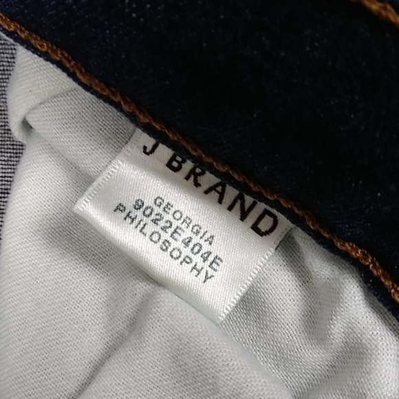 J Brand For Theory Georgia Philosophy Blue Raw Dark Wash Mid Rise Ankle Jean - Picture 7 of 14